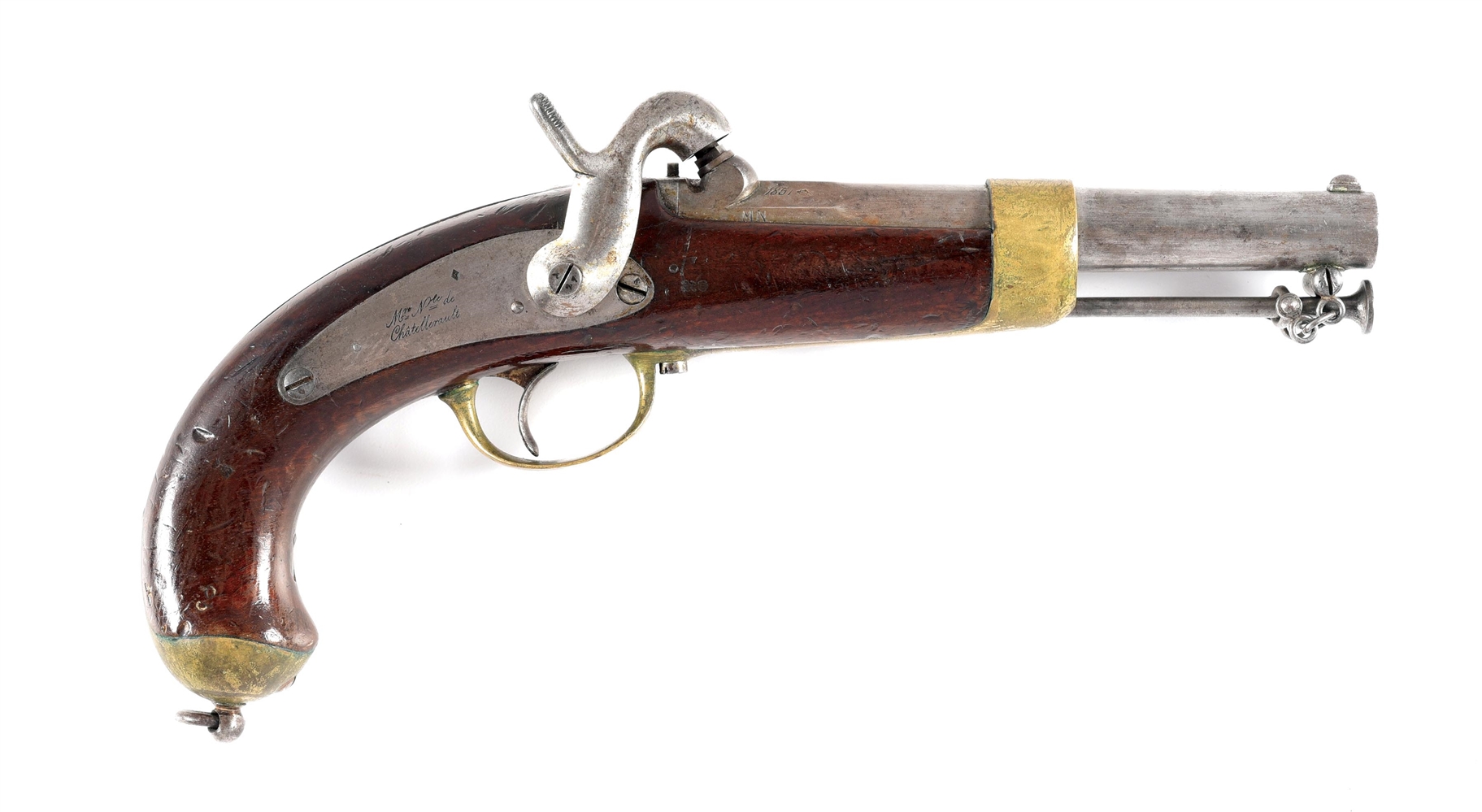 (A) SCARCE FRENCH 1849 MARINE AND NAVAL PISTOL.