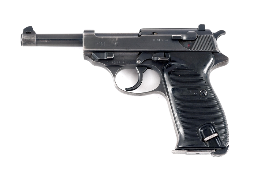 (C) GERMAN WORLD WAR II MAUSER "BYF/43" CODE P.38 SEMI-AUTOMATIC PISTOL WITH HOLSTER.