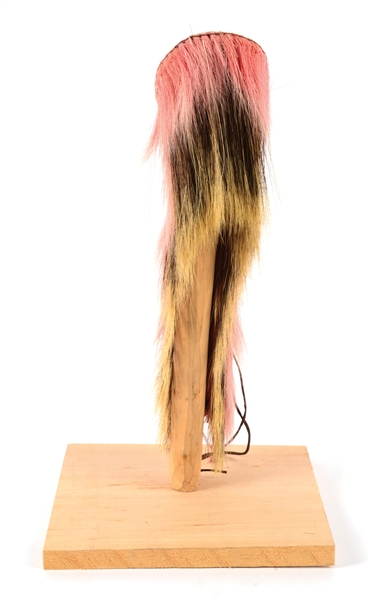 NATIVE AMERICAN HAIR ROACH WITH STAND.