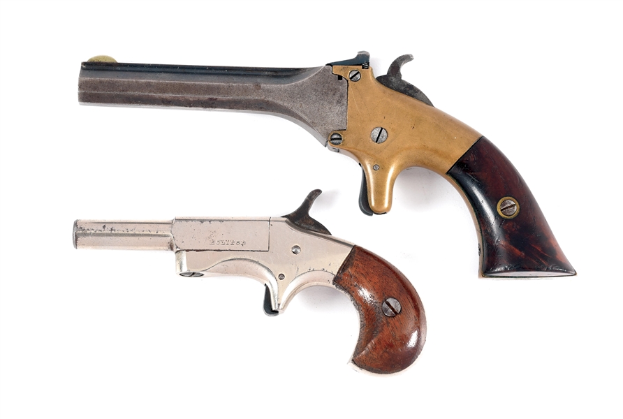(A) LOT OF 2: T.J. STAFFORD POCKET DERRINGER AND JAMES BOWN & SON ECLIPSE.