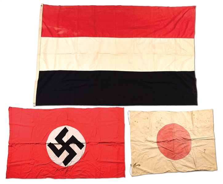 LOT OF 3: GERMAN AND JAPANESE FLAGS.