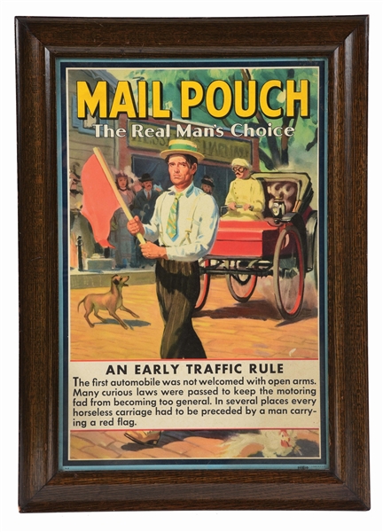 FRAMED MAIL POUCH LITHOGRAPH.