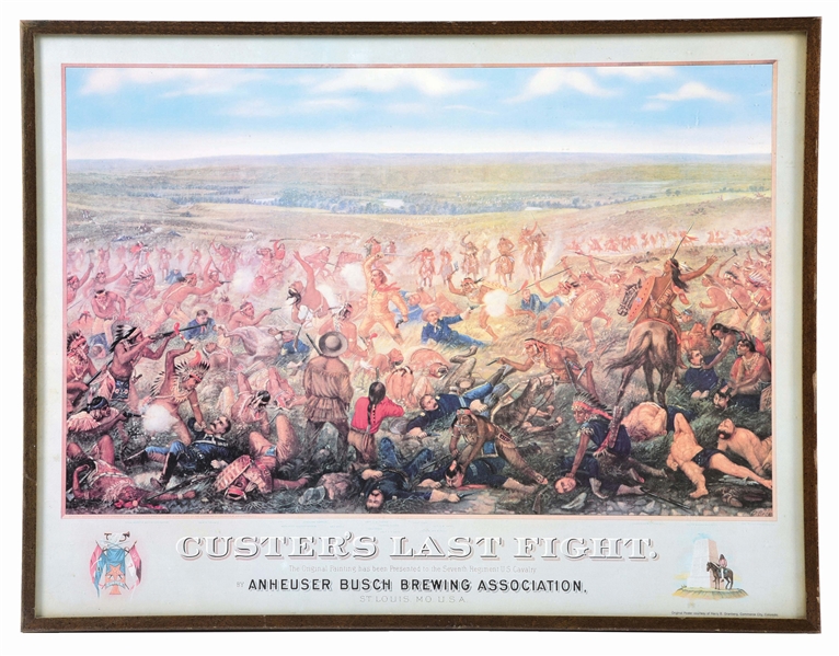 PAPER LITHOGRAPH FROM ANHEUSER BUSCH "IT WILL BE CUSTARS LAST FIGHT".