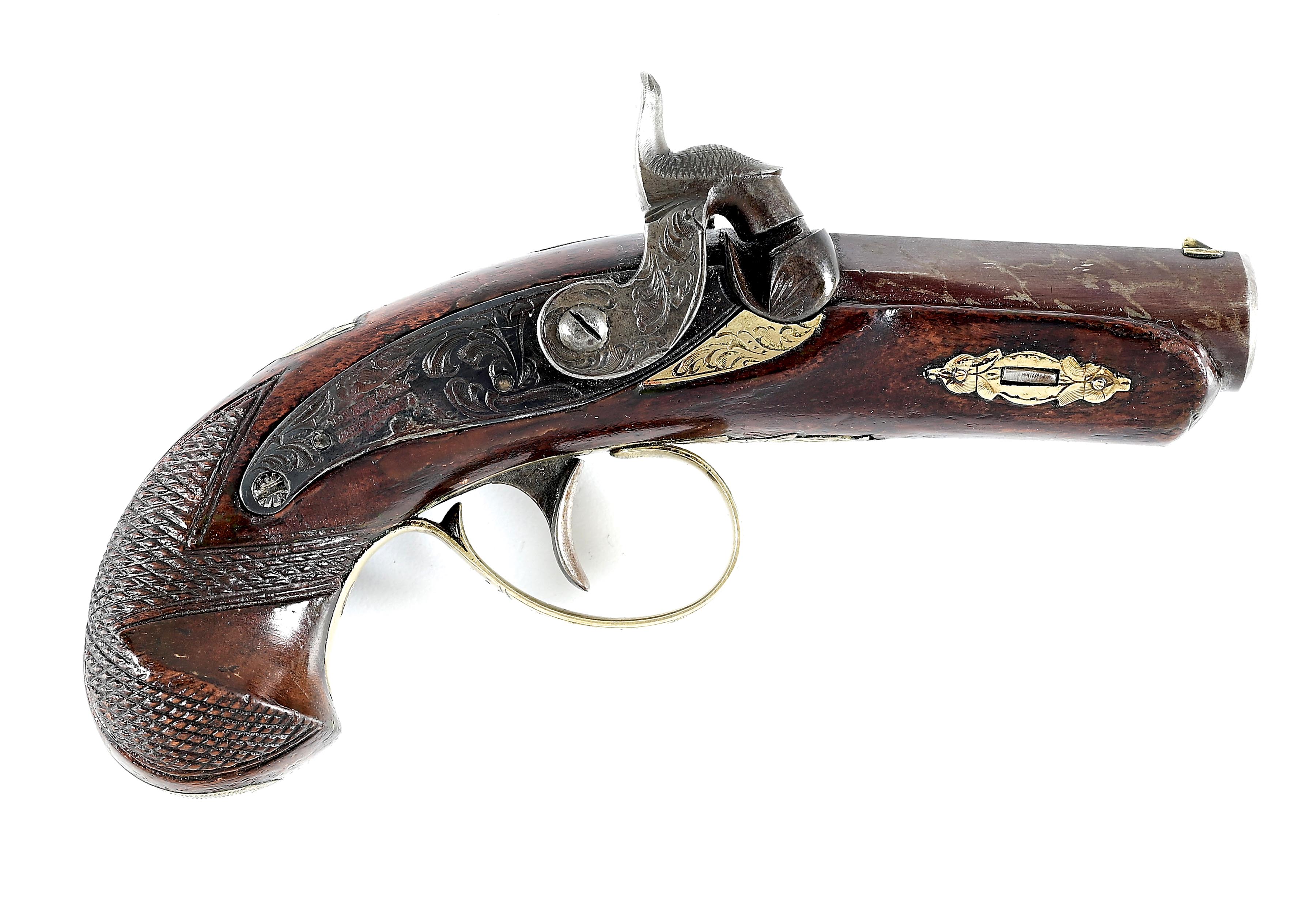 Lot Detail - (A) FINE HENRY DERINGER LINCOLN SIZE POCKET PISTOL.