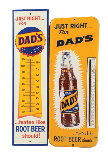LOT OF 2: DADS SODA POP THERMOMETERS.