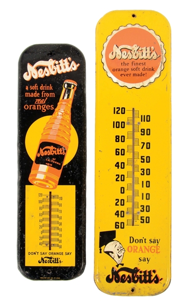 LOT OF 2: NESBITTS SODA POP THERMOMETERS.
