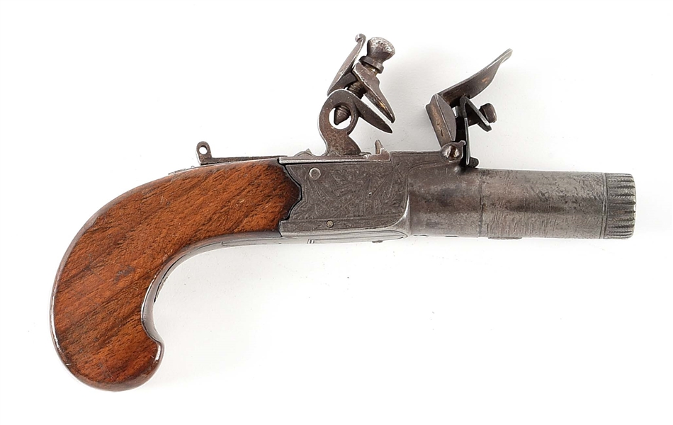 (A) FLINTLOCK BOXLOCK PISTOL BY MABSON AND LABRON. 