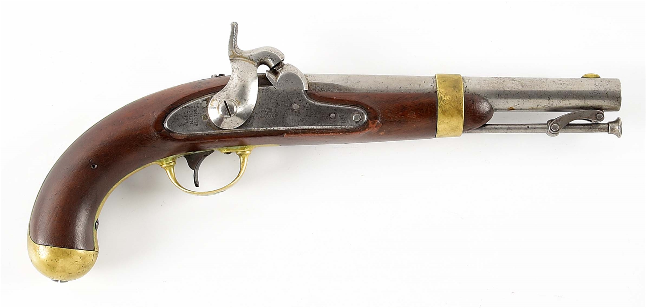 (A) H. ASTON M1842 PERCUSSION PISTOL, DATED 1847. 