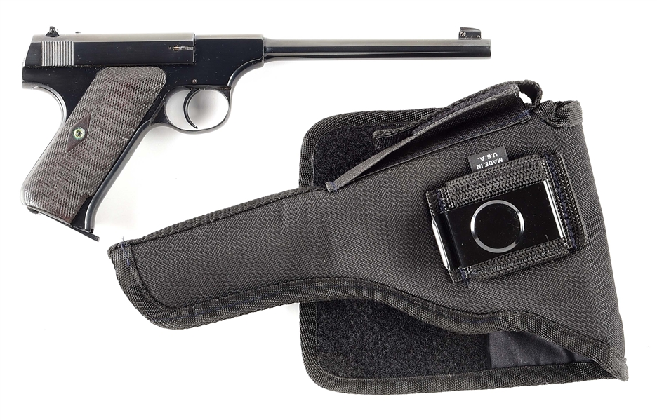 (C) COLT WOODSMAN SEMI-AUTOMATIC PISTOL WITH HOLSTER. 