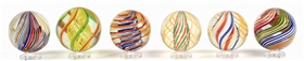 LOT OF 6: SWIRL MARBLES.