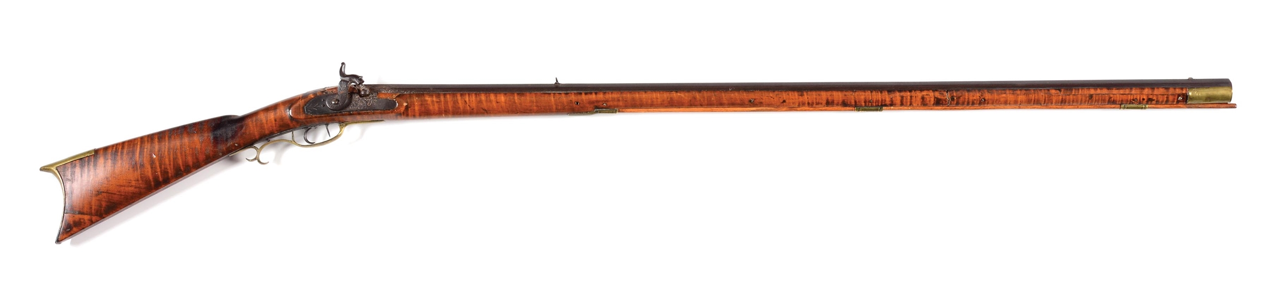 (A) PERCUSSION LONG RIFLE BY J.S. SUMMERS.