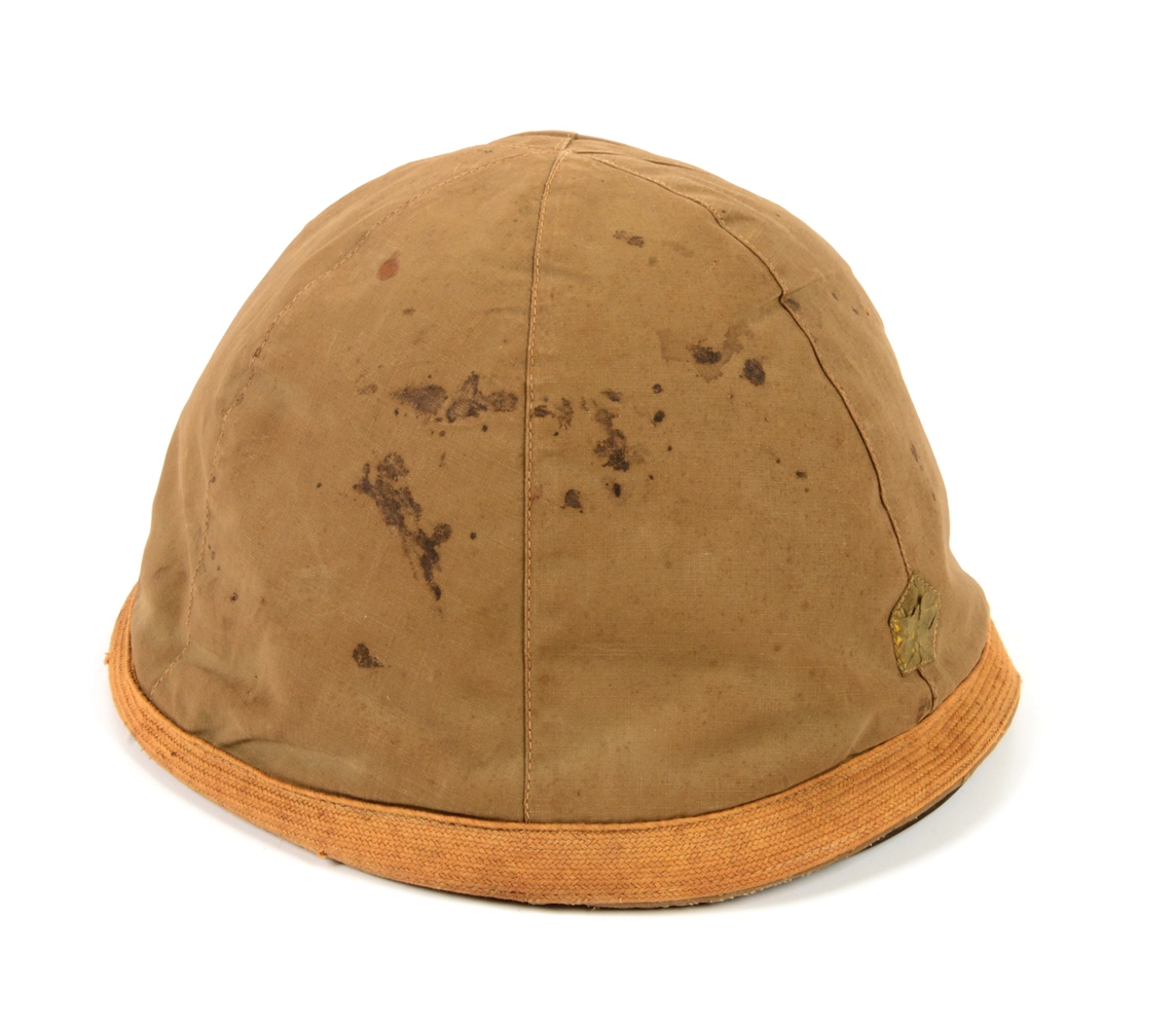 JAPANESE WWII TYPE 90 HELMET WITH THIRD PATTERN COVER.