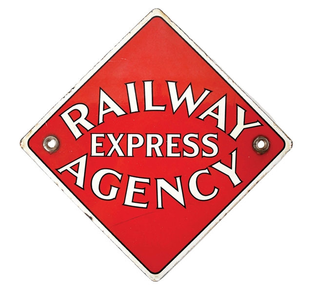 RAILWAY EXPRESS AGENCY PORCELAIN SIGN. 