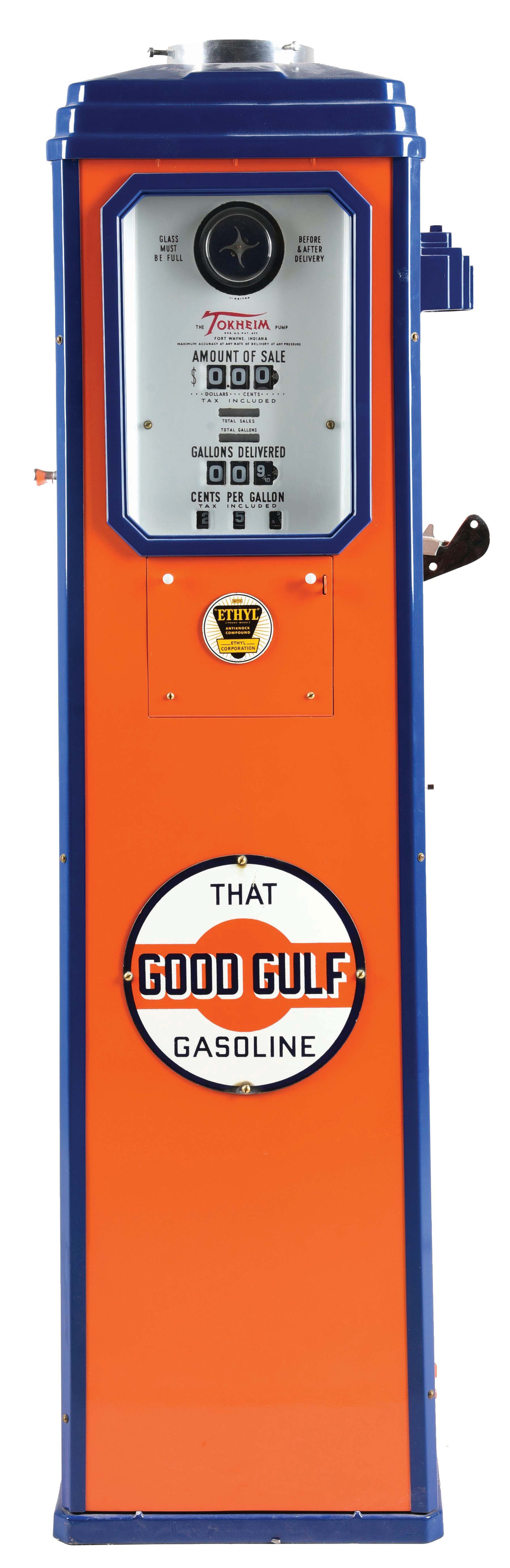 Lot Detail Tokheim Model 876 Gas Pump Restored In Gulf Gasoline