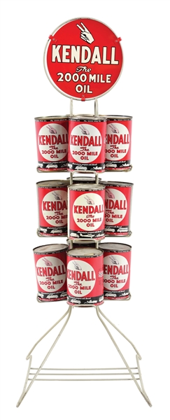 Service Station Rack Lot Detail - KENDALL 2000 MILE MOTOR OIL TIN SERVICE STATION RACK ...