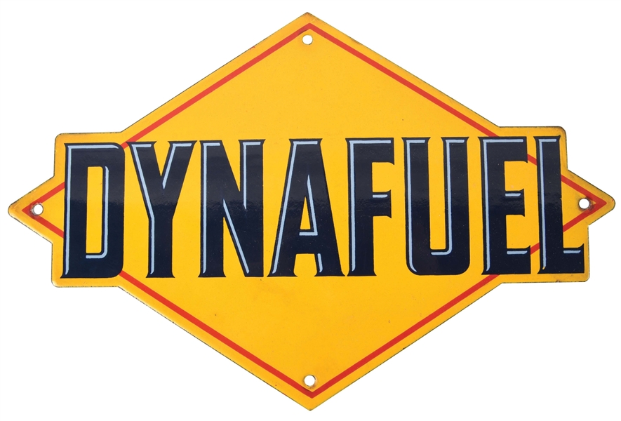 SUNOCO DYNAFUEL GASOLINE PORCELAIN PUMP PLATE SIGN.