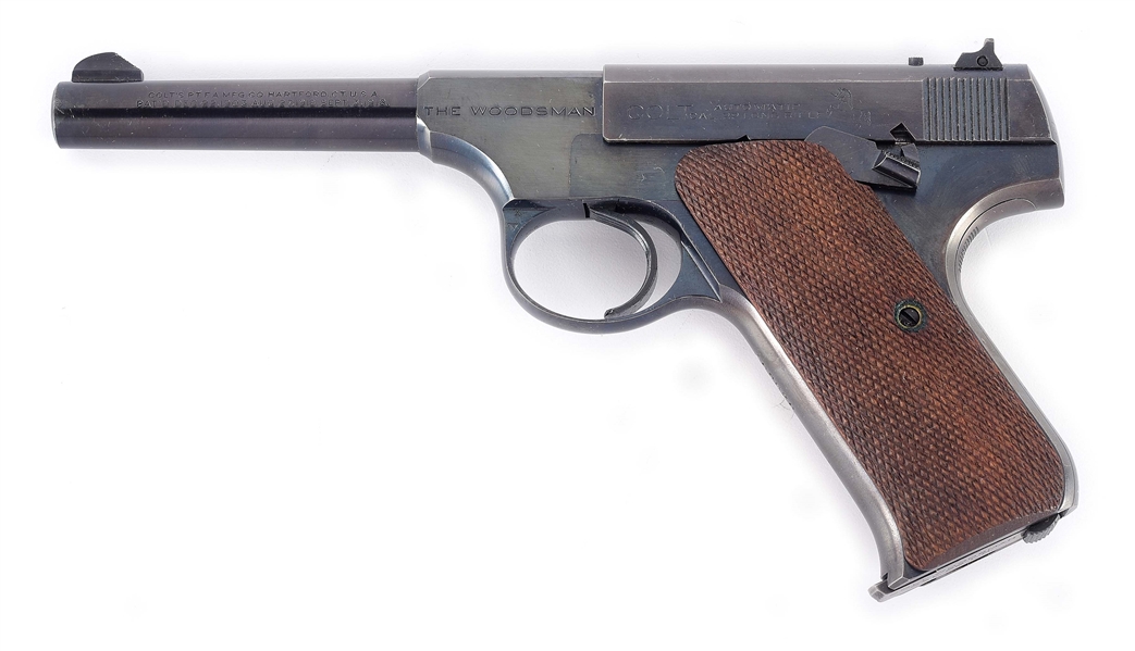 (C) HIGH CONDITION PRE-WAR COLT WOODSMAN SEMI-AUTOMATIC PISTOL WITH BOX.