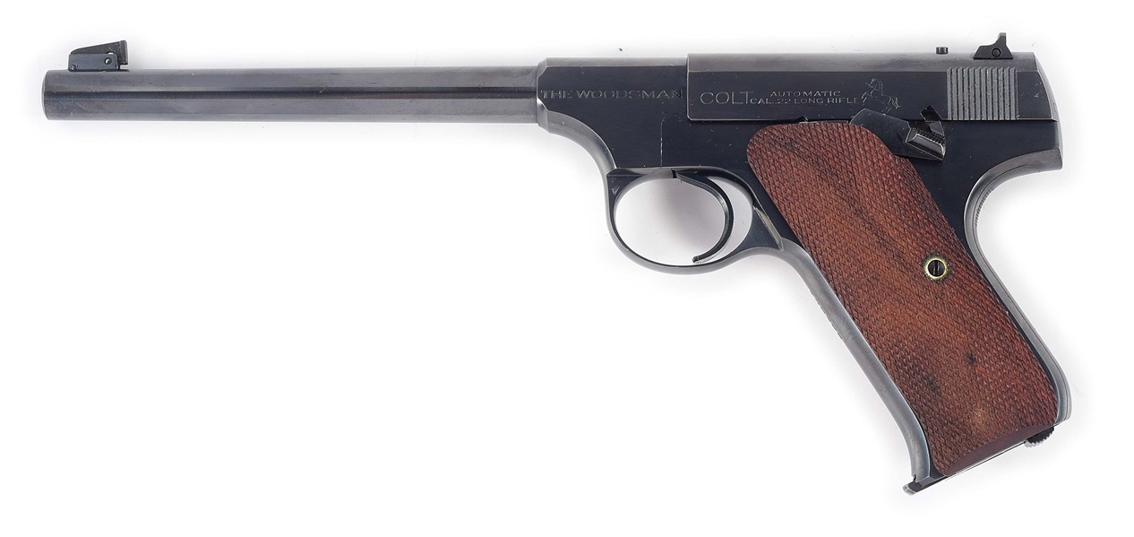 (C) FANTASTIC PRE-WAR COLT WOODSMAN SEMI-AUTOMATIC PISTOL WITH MATCHING BOX (1939).