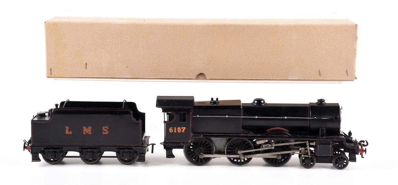 BASSETT LOWKE O SCALE ROYAL SCOT CLASS TRAIN ENGINE AND TENDER.