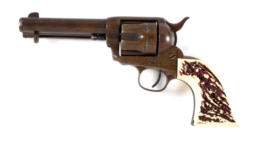 (A) COLT FRONTIER SIX SHOOTER SINGLE ACTION REVOLVER (1885).