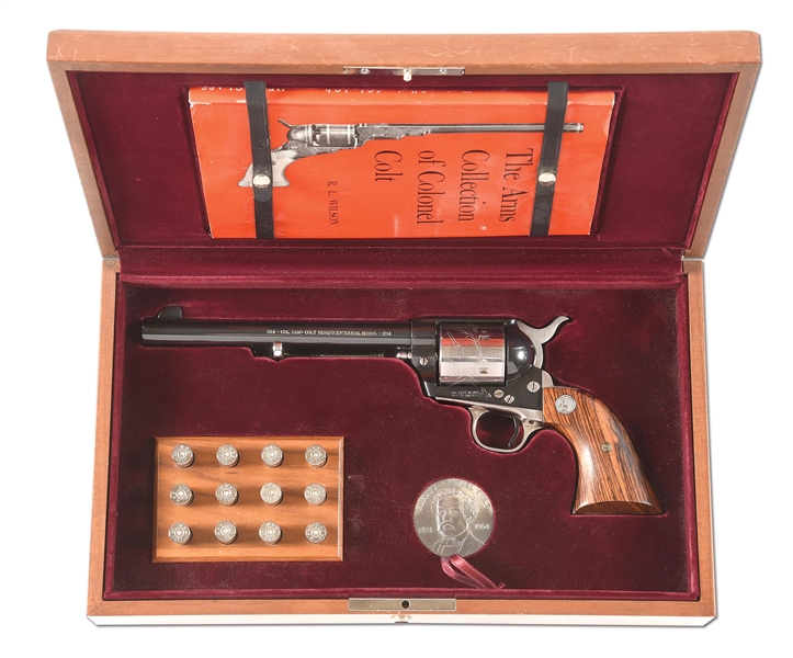 (C) COLT SINGLE ACTION ARMY SESQUICENTENNIAL MODEL WITH CASE .