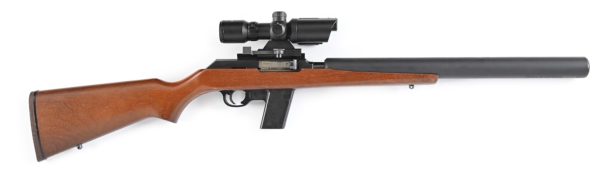 (N) MARLIN SEMI-AUTOMATIC CAMP CARBINE WITH INTEGRAL SRT ARMS SILENCER (SILENCER).