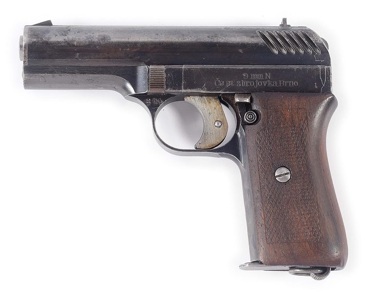 (C) RARE CZECH CZ VZ.22 9MM NICKL SEMI-AUTOMATIC PISTOL.