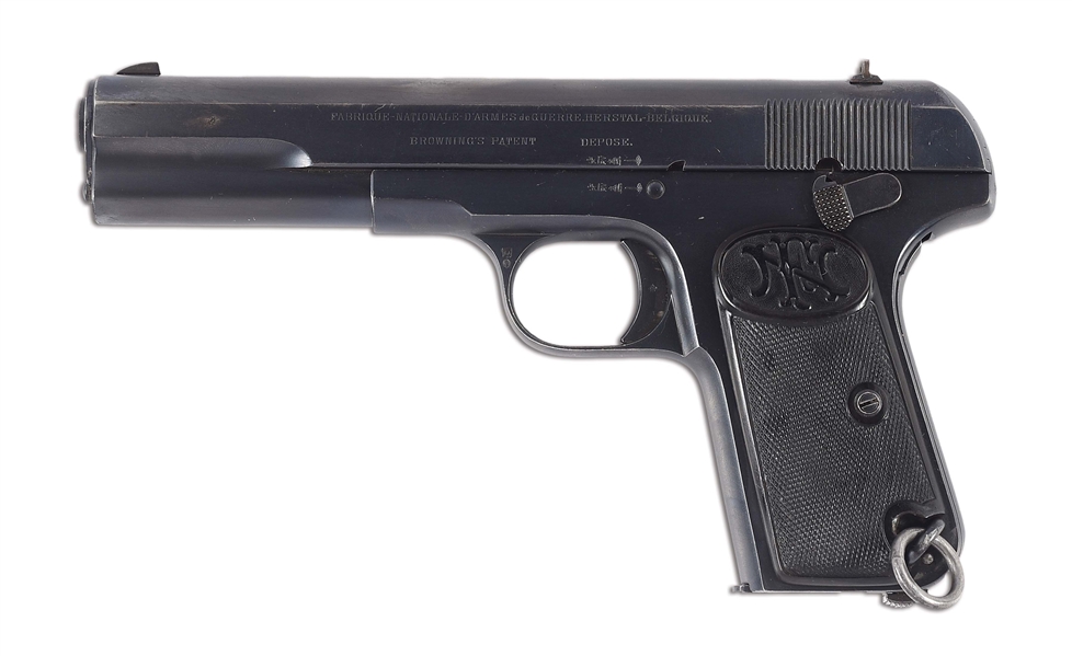 (C) RARE HIGH CONDITION SWEDISH MILITARY CONTRACT FABRIQUE NATIONALE MODEL 1903 (M1907) SEMI-AUTOMATIC PISTOL WITH HOLSTER.