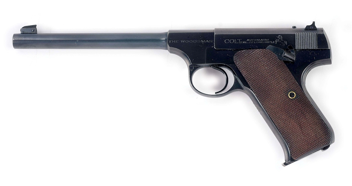 (C) NICE PRE-WAR COLT WOODSMAN .22 LR SEMI-AUTOMATIC PISTOL (1932).