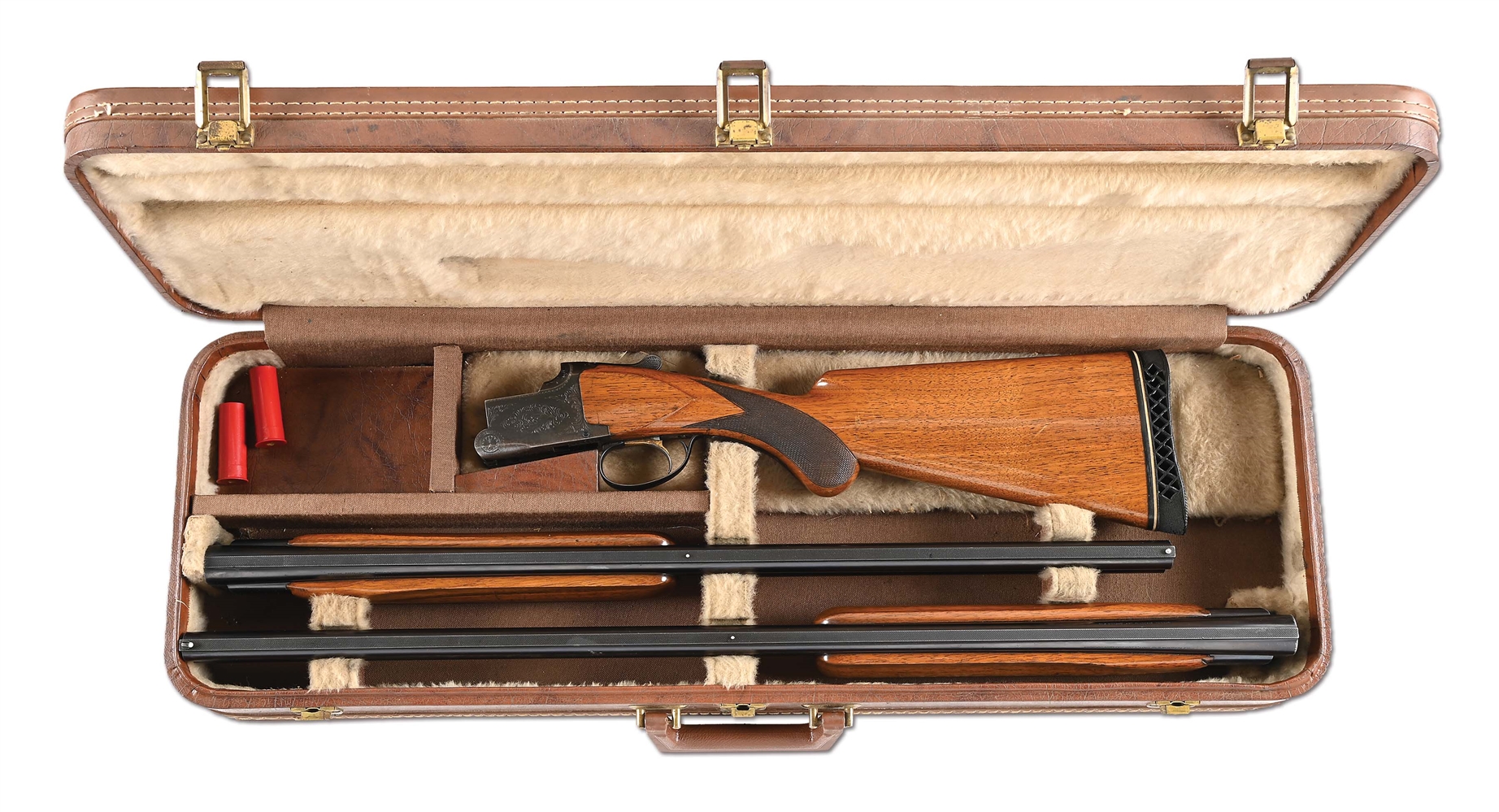 (C) BROWNING SUPERPOSED OVER/UNDER TRAP AND SKEET 2 BARREL SET WITH CASE.