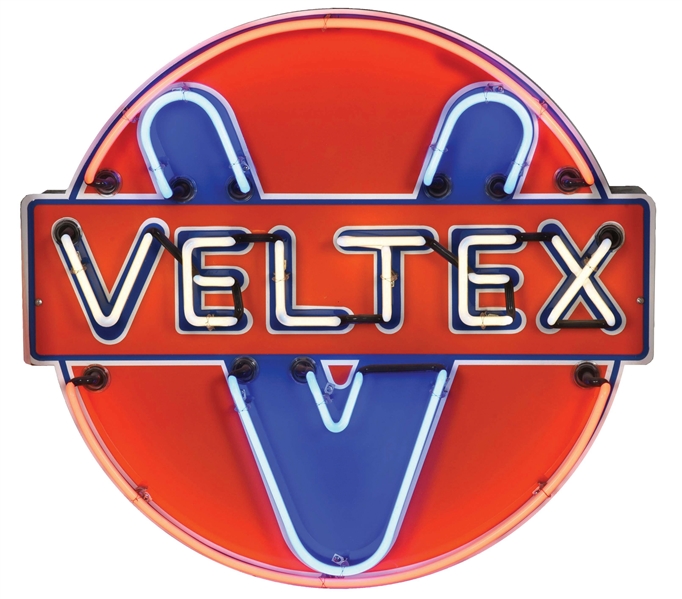 VELTEX GASOLINE & MOTOR OILS CONTEMPORARY NEON SIGN. 