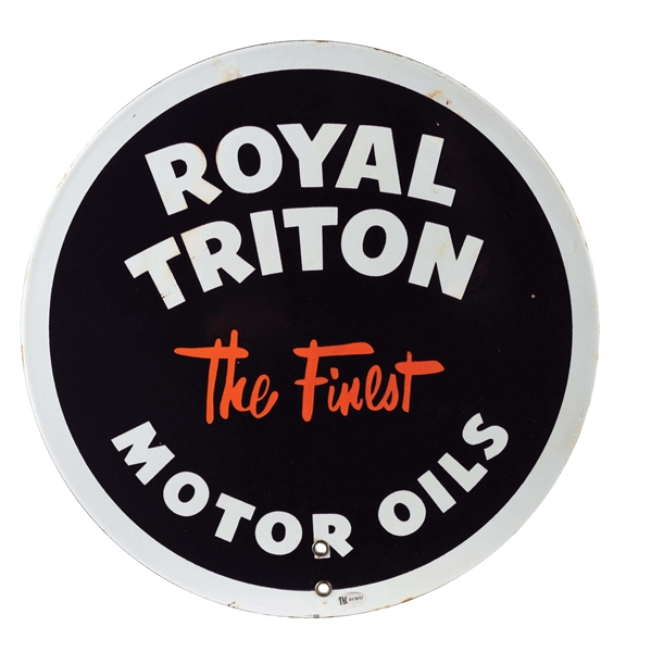 UNION 76 ROYAL TRITON MOTOR OILS PORCELAIN QUART CAN RACK SIGN.