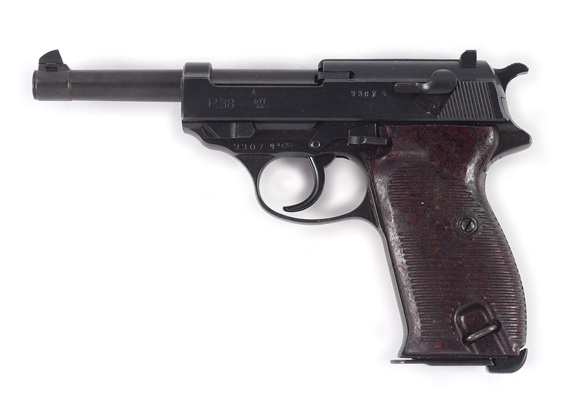 (C) HIGH CONDITION GERMAN WORLD WAR II MAUSER "BYF/44" P.38 SEMI-AUTOMATIC SEMI-AUTOMATIC PISTOL WITH HOLSTER.