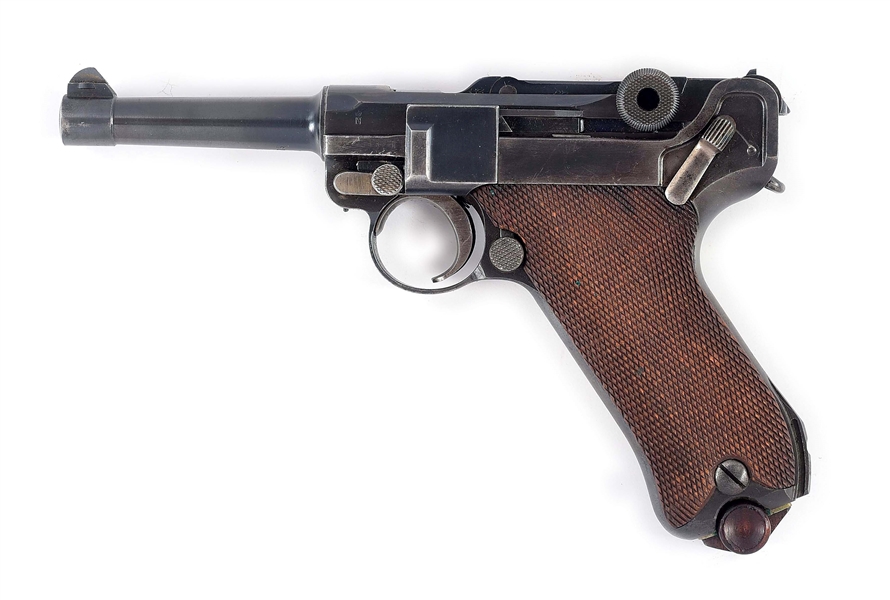 (C) DWM MODEL 1920 COMMERCIAL LUGER SEMI-AUTOMATIC PISTOL WITH PRE-WWI HOLSTER.