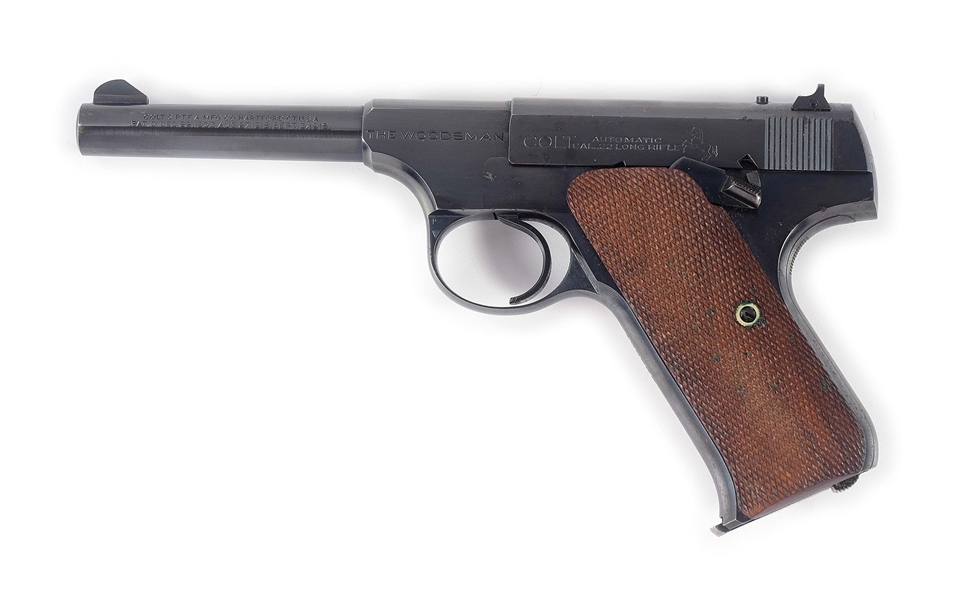 (C) NICE COLT WOODSMAN .22 LR SEMI-AUTOMATIC PISTOL WIH BOX (1939).