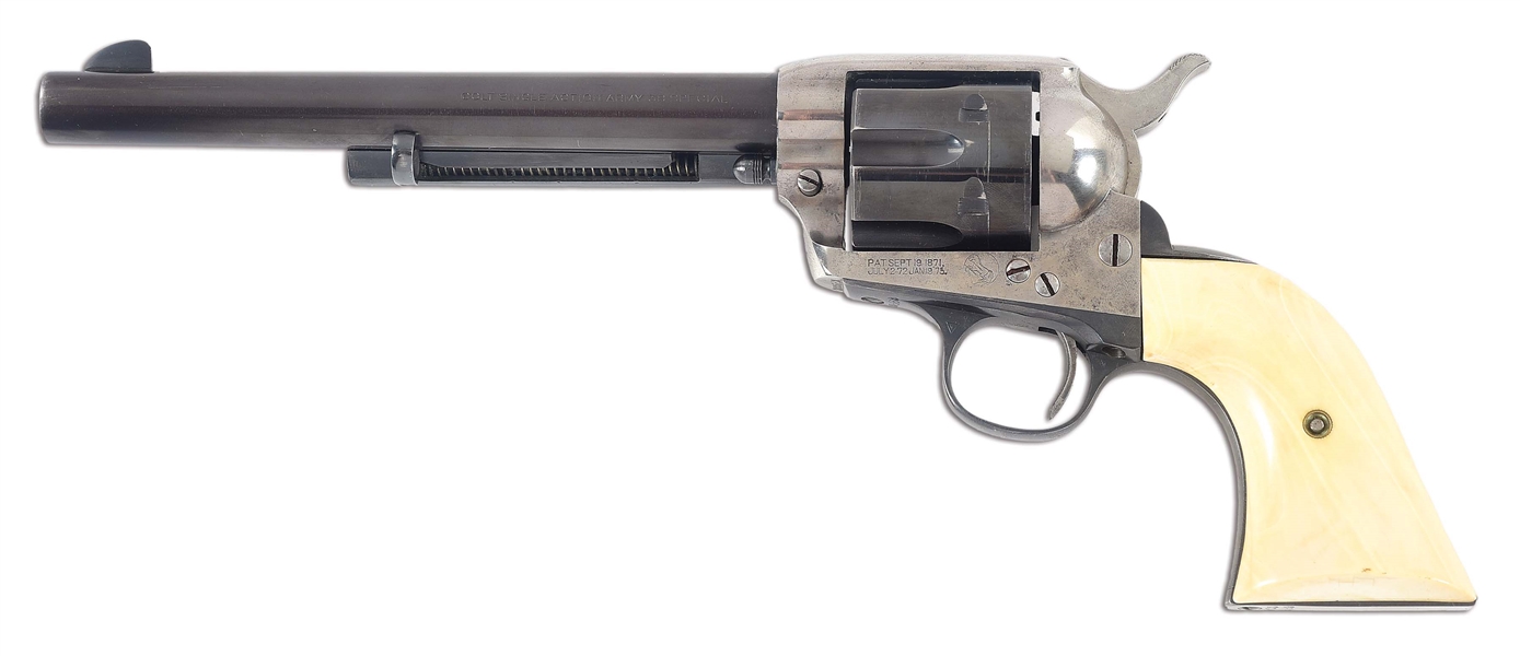 (C) RESTORED COLT SINGLE ACTION ARMY .38 SPECIAL DOUBLE ACTION REVOLVER (1912).