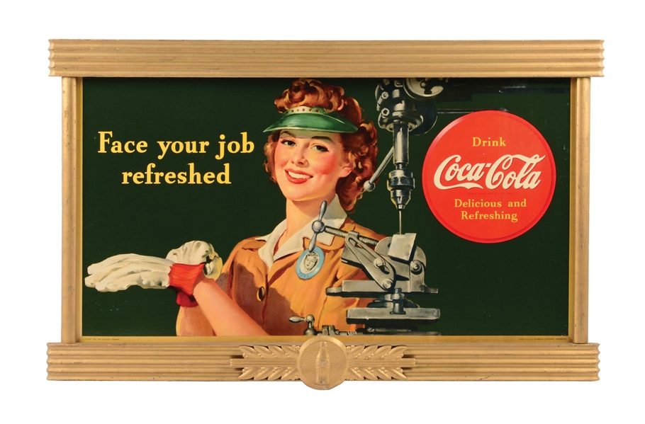 COCA-COLA CARDBOARD LITHOGRAPH IN KAY DISPLAYS FRAME.