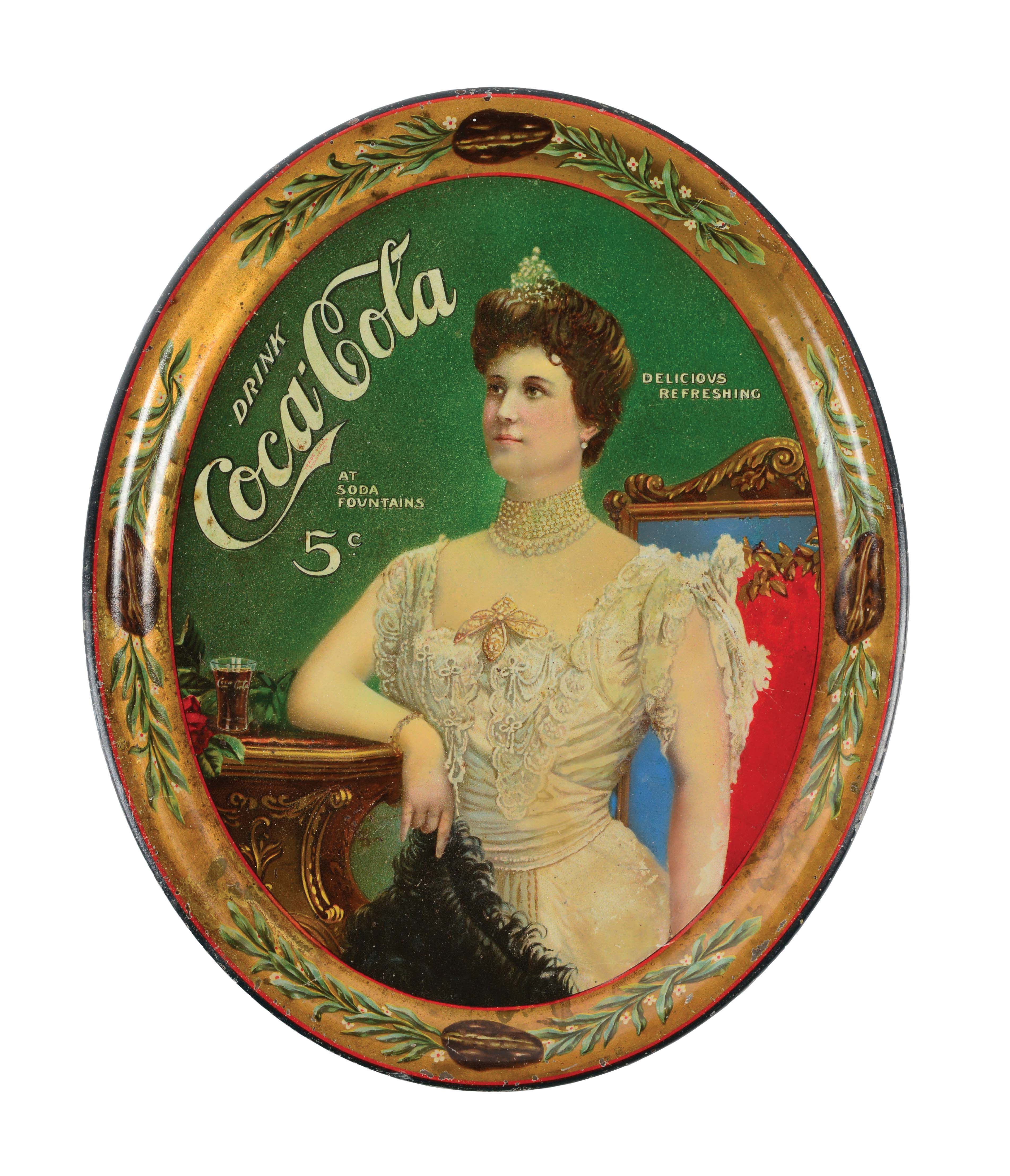 Lot Detail - 1905 DRINK COCA-COLA DELICIOUS AND REFRESHING SERVING TRAY.