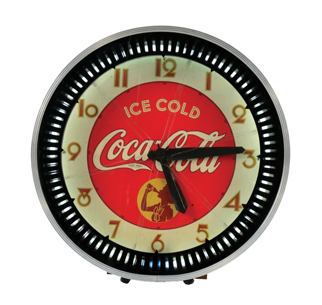 COCA-COLA NEON SPINNER CLOCK.