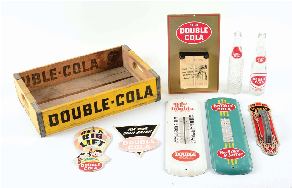 LOT OF 9: DOUBLE COLA ITEMS.