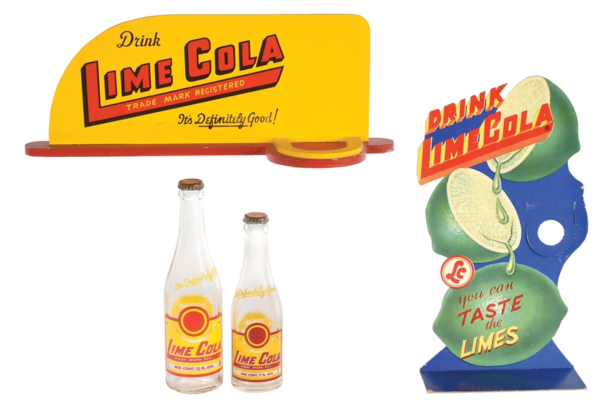 LOT OF 4: LIME COLA ITEMS.