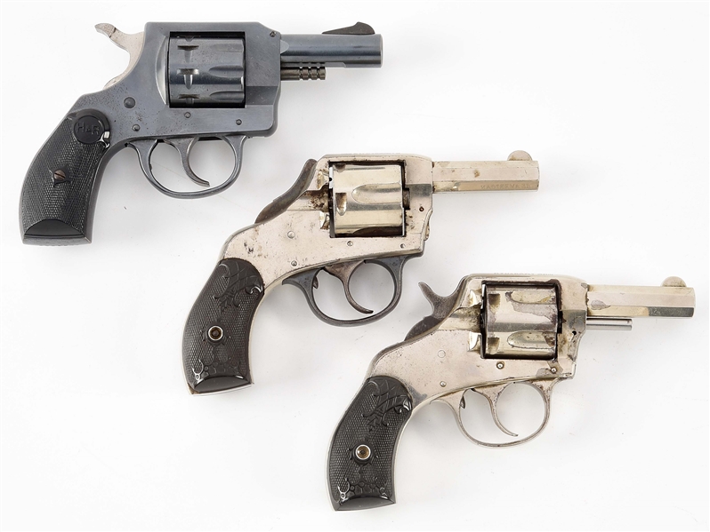 (C) LOT OF 3: H&R SOLID FRAME REVOLVERS.