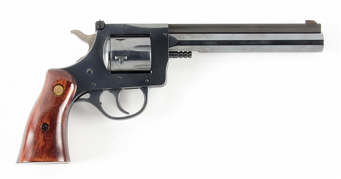 (C) NEW ENGLAND FIREARMS R22 ULTRA MAG .22 MAGNUM DOUBLE ACTION REVOLVER.