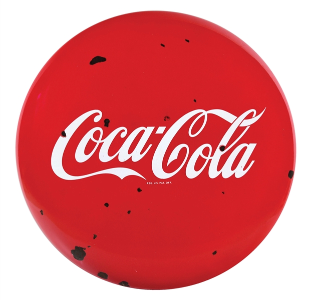 COCA COLA PORCELAIN BUTTON SIGN. 