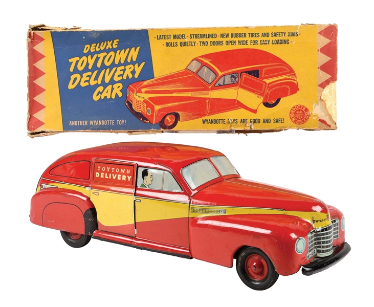 PRESSED STEEL WYANDOTTE DELUXE TOYTOWN DELIVERY CAR.
