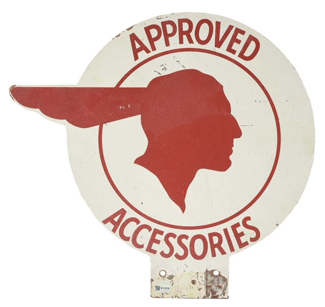 PONTIAC APPROVED ACCESSORIES MASONITE DEALERSHIP DISPLAY TOPPER SIGN W/ FULL FEATHER GRAPHIC. 