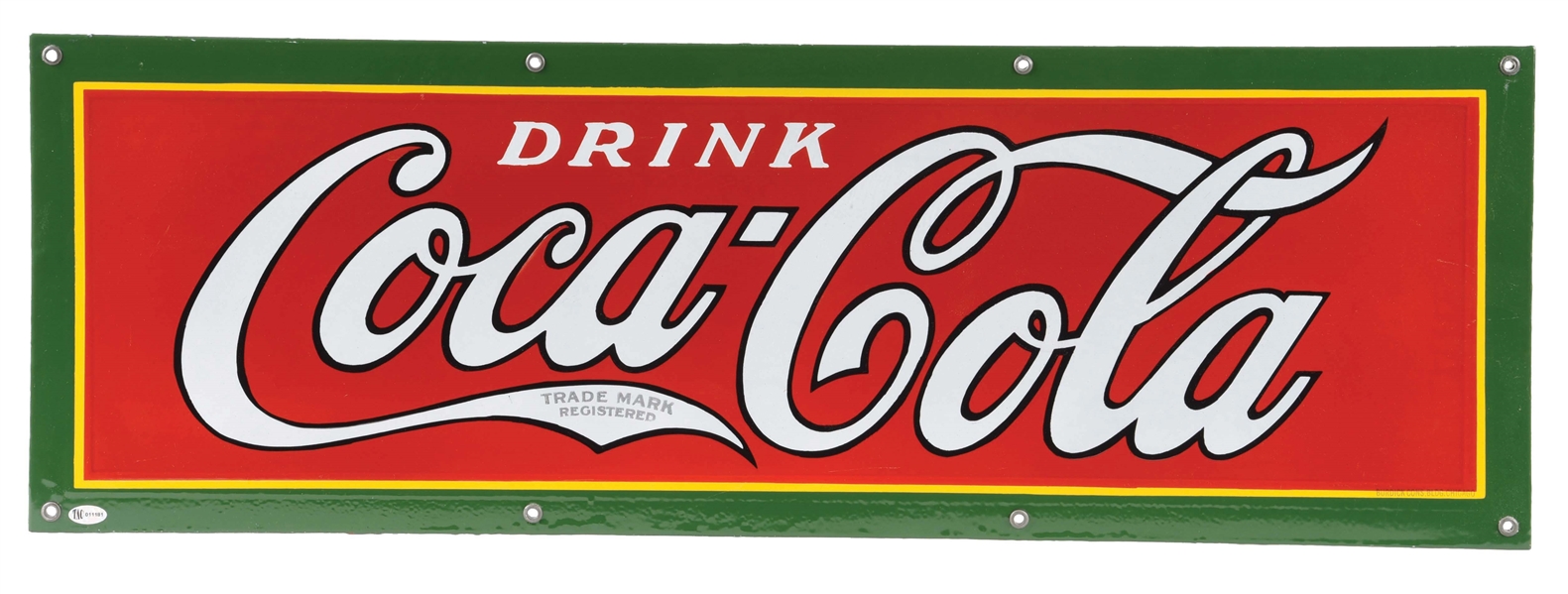 ICONIC & OUTSTANDING DRINK COCA COLA PORCELAIN STRIP SIGN.