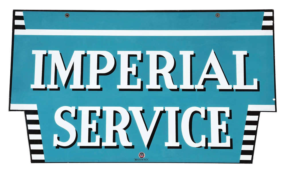 OUTSTANDING NEW OLD STOCK IMPERIAL AUTOMOBILES SERVICE PORCELAIN SIGN. 