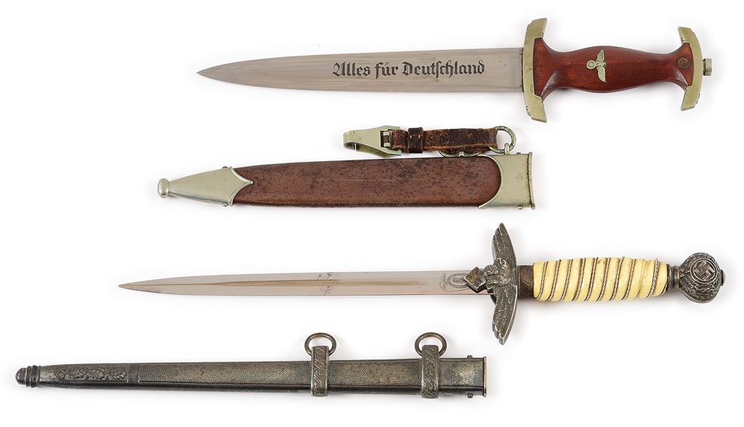 LOT OF 2: THIRD REICH SA DAGGER AND LUFTWAFFE DAGGER.