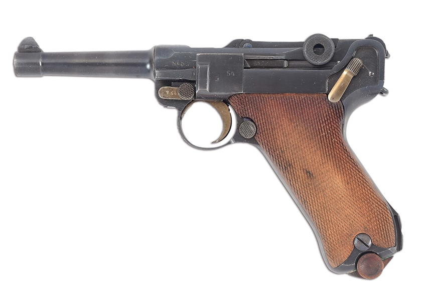 (C) EXCEPTIONAL GERMAN WORLD WAR I ERFURT "1917" DATE P.08 LUGER SEMI-AUTOMATIC PISTOL WITH HOLSTER.